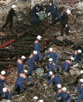 Aftermath of fire at Shuri Castle in Okinawa