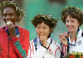 Women's marathon medalists at Athens Olympic Games