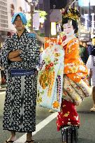 'Oiran' courtesan parades in Sapporo, northern Japan