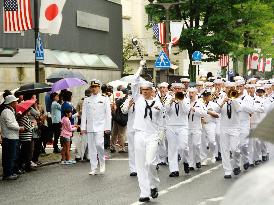 U.S. Navy band parades at "Black Ship Festival" in Shizuoka Pref.