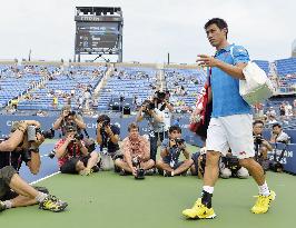 Nishikori crashes out in first round of U.S. Open