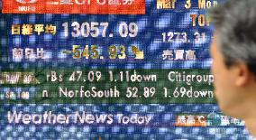 Tokyo stocks plunge 4% on stronger yen, U.S. recession fears