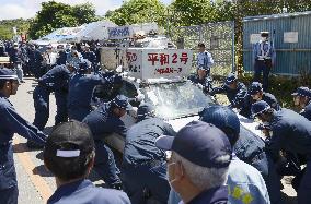 Construction of U.S. helipads resumes in Okinawa amid protests