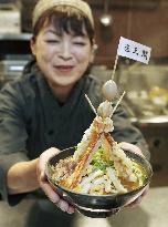 Osaka restaurant to sell noodle dish model of Tsutenkaku tower