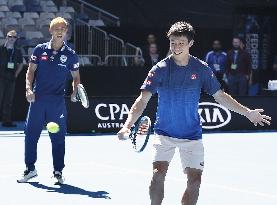 Kei Nishikori and Keisuke Honda