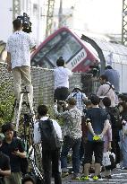 Train-truck collision in Yokohama
