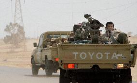 Libyan rebel fighters in Ajdabiya