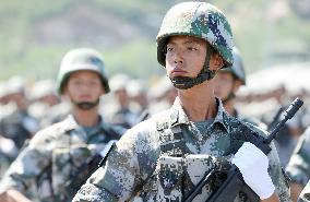 China holds practice for military parade