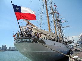 Chilean Navy sailing ship makes port call in Tokyo