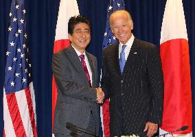 Abe, Biden agree to maintain communication over Japan-Russia talks