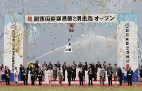 Opening ceremony held for 2nd runway at Kansai airport