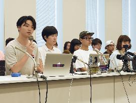 Members of disbanded student group SEALDs give press conference