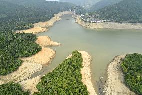Water level falling in dam in Japan