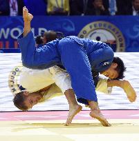 Japan's Haga wins men's 100-kg title at world judo meet