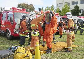 Drill against chemical terror attack held in Osaka