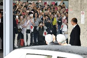 Ex-Japan emperor, empress in Kyoto