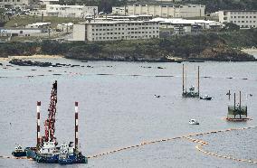 Seabed-boring survey off Henoko resumed