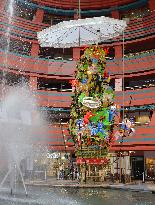 Huge float displayed as summer festival begins in southwestern Japan