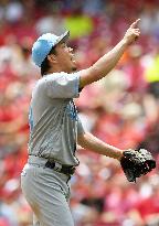 Baseball: Maeda earns 5th win in Dodgers-Reds game