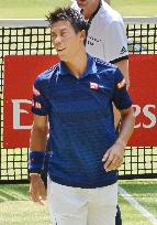 Tennis: Nishikori retires hurt in Germany for 3rd straight year