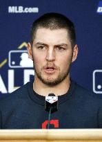 Baseball: Indians pitcher Bauer meets press before ALDS Game 1