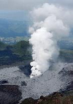 Volcanic eruption on Mt. Aso