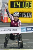 Japan's Tsuchida wins women's wheelchair marathon in Tokyo
