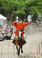 "Yabusame" mounted archery rite at Kyoto shrine