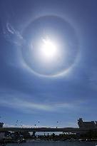 Solar halo observed in Japan