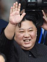 Kim Jong Un on way home
