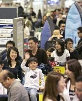Golden Week exodus at Narita airport