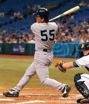 Yankees' Matsui goes 2-for-3 with 3 RBIs against Devil Rays