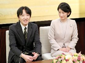 Prince Akishino turns 51, finds emperor's abdication message "good"