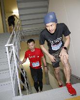 Japan's tallest building Abeno Harukas holds stair climbing race