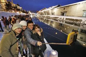 Candlelight and snow festival at Otaru Canal
