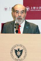 FAO chief gives lecture in Tokyo