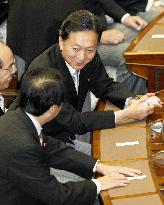 Hatoyama speaks to Kan