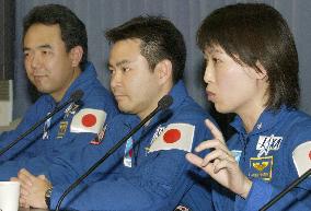 3 Japanese astronauts voice anticipations in staying at ISS