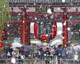 Tokyo sees 1st recorded snow accumulation in November