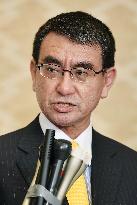 Japan's Kono after being briefed by S. Korean envoy on N. Korea trip