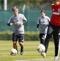 Football: Japan training for Women's World Cup