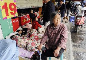 China earthquake -- shelter from aftershocks