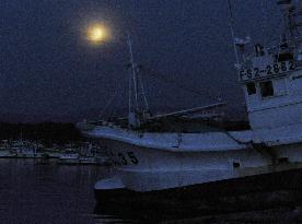 Lunar eclipse in tsunami-hit area