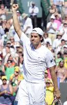 Germany's Haas advances to semifinals at Wimbledon tennis