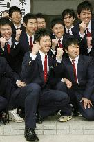 Lions Kikuchi attends high school commencement