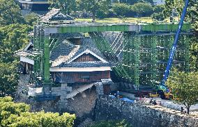 Emergency work at Kumamoto Castle's turret almost completed