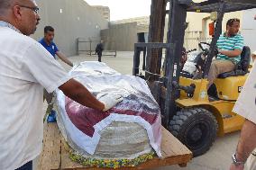 King Khafre statue moved to new Egyptian museum