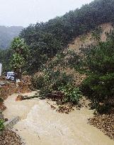 Heavy rain on Amami-Oshima Island