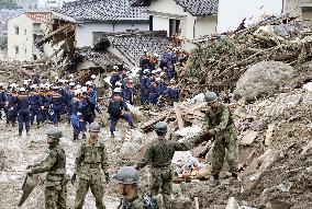 Aftermath of mudslides in Hiroshima