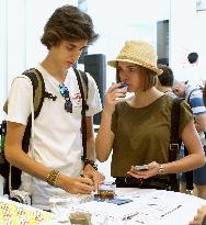 Visitors sip Japanese tea at Expo Milano